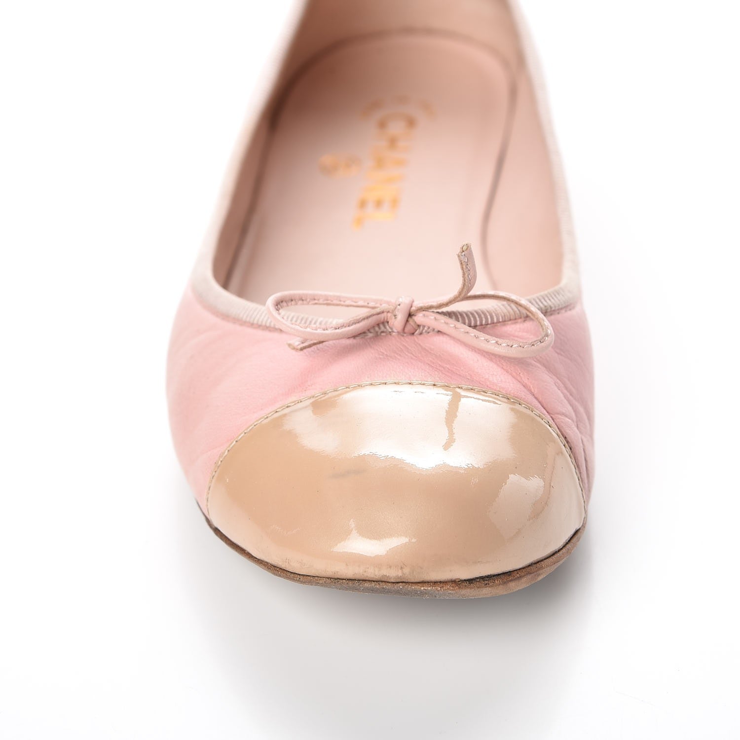 Chanel Lambskin Patent Cap Toe CC Ballerina Flats 40 Rose Clair 16 of 26