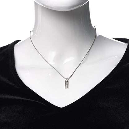 Tiffany 18K White Gold Diamond Atlas Bar Drop Pendant Necklace 2 of 6