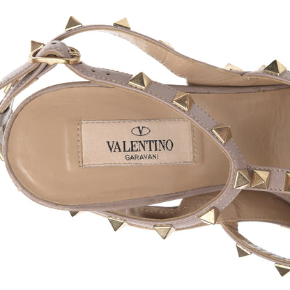 Valentino Garavani Patent Rockstud Ankle Strap Pumps 40 Blue Poudre 6 of 16