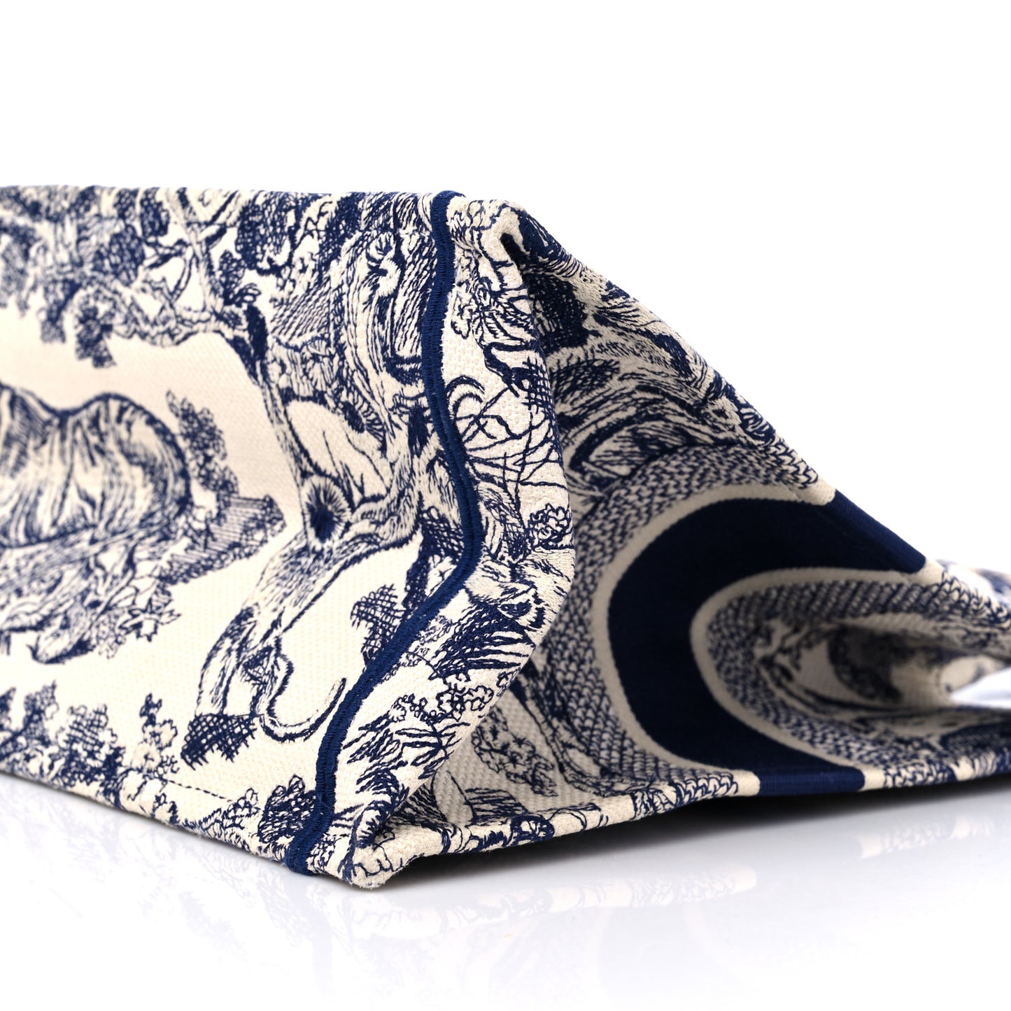 Canvas Embroidered Medium Dioriviera Toile De Jouy Book Tote Blue