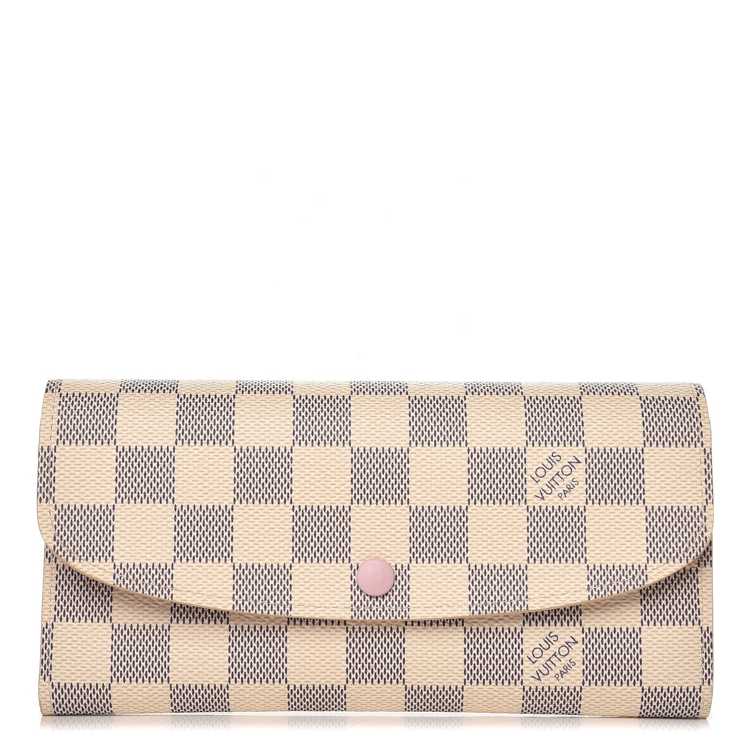 Louis Vuitton Damier Azur Emilie Wallet Rose Ballerine 1 of 7