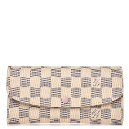 Louis Vuitton Damier Azur Emilie Wallet Rose Ballerine 1 of 7