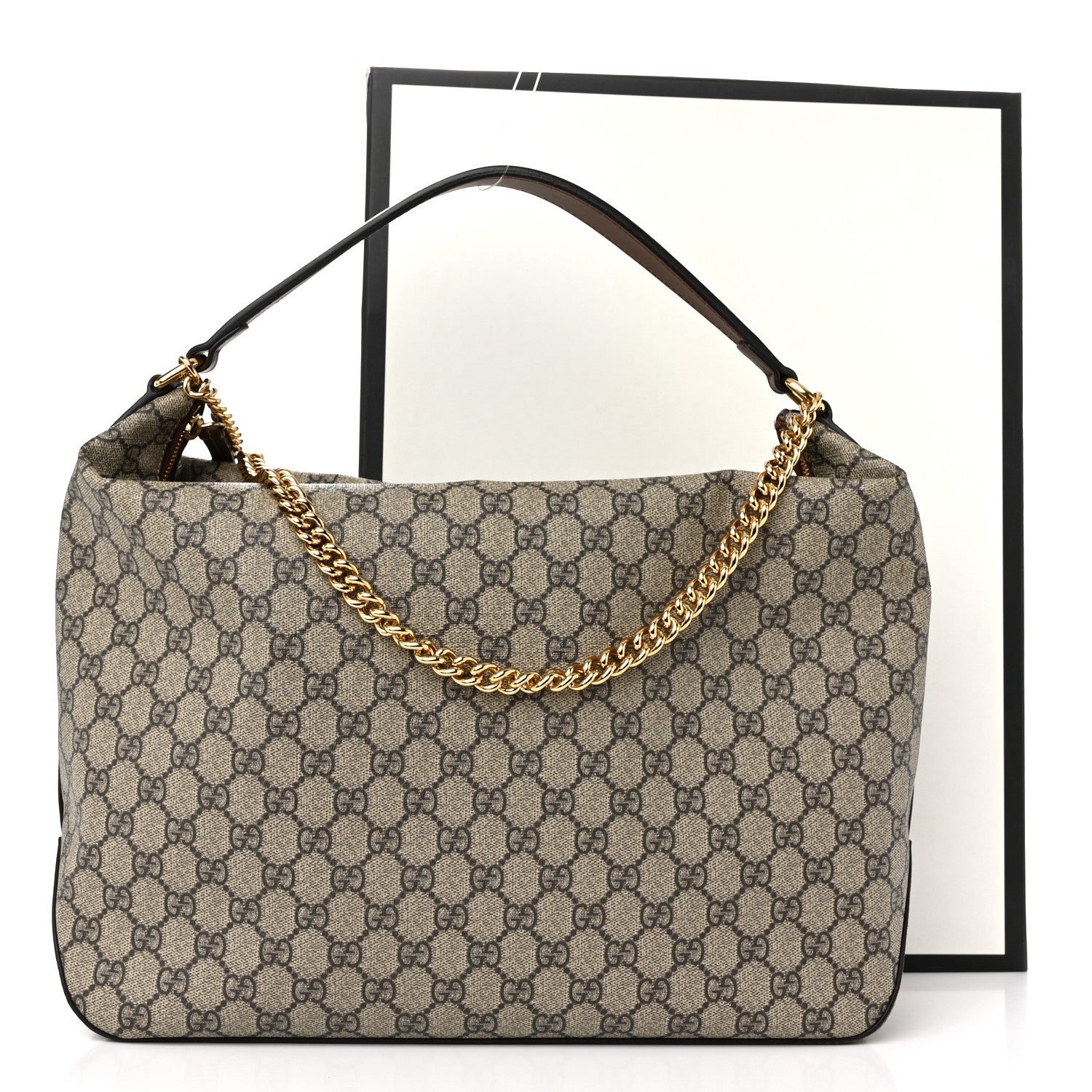Gucci GG Supreme Monogram Large Linea A Hobo Light Brown 12 of 12