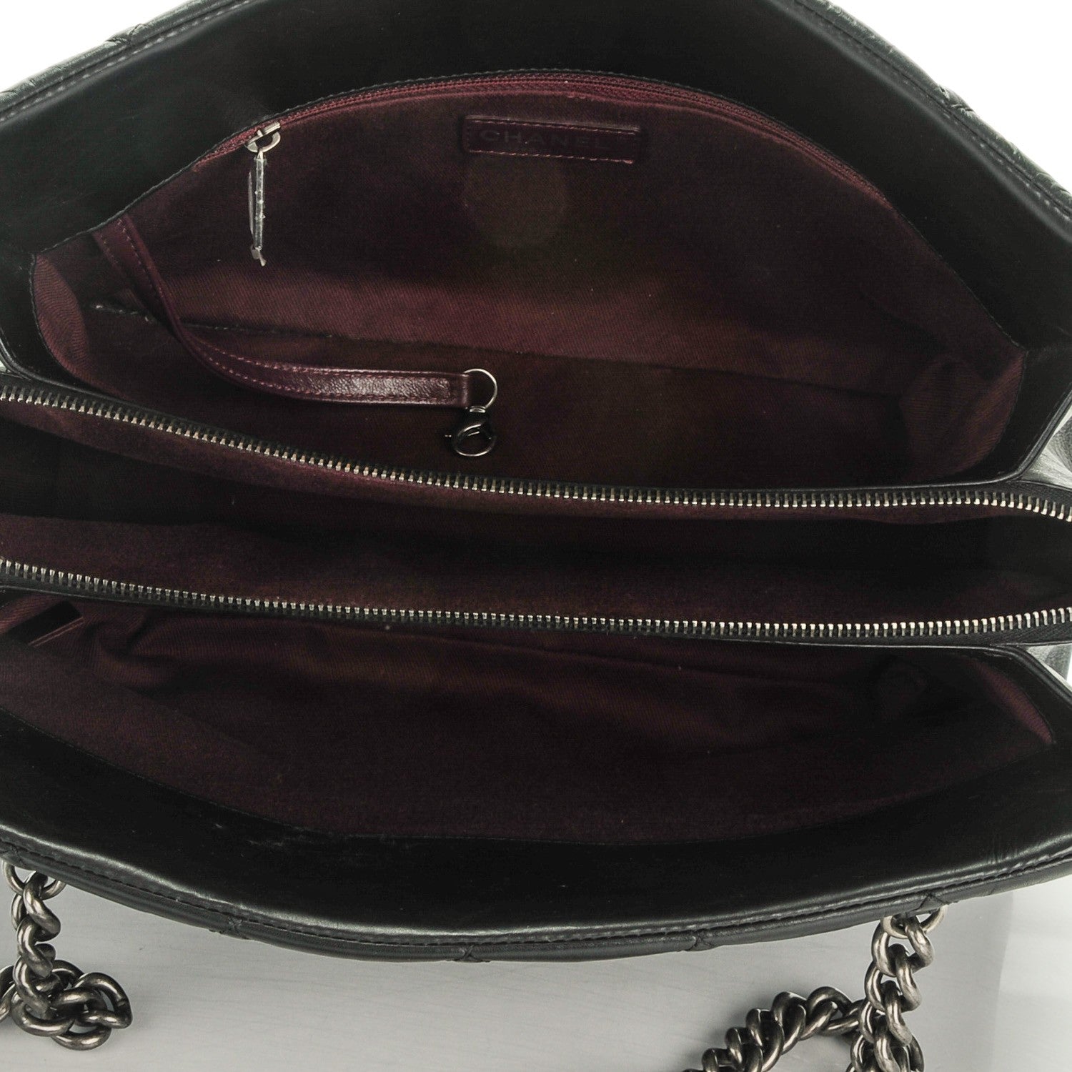 Chanel Aged Calfskin Quilted Small Crown Tote Black 5 of 7
