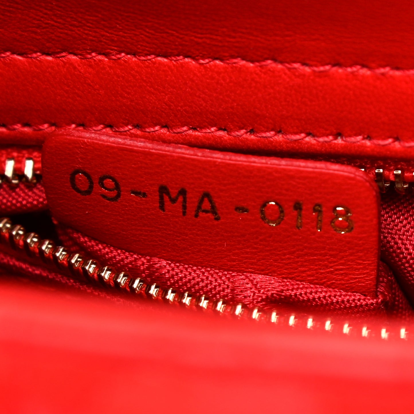 Lambskin Cannage Small Lucky Badges My Lady Dior Red