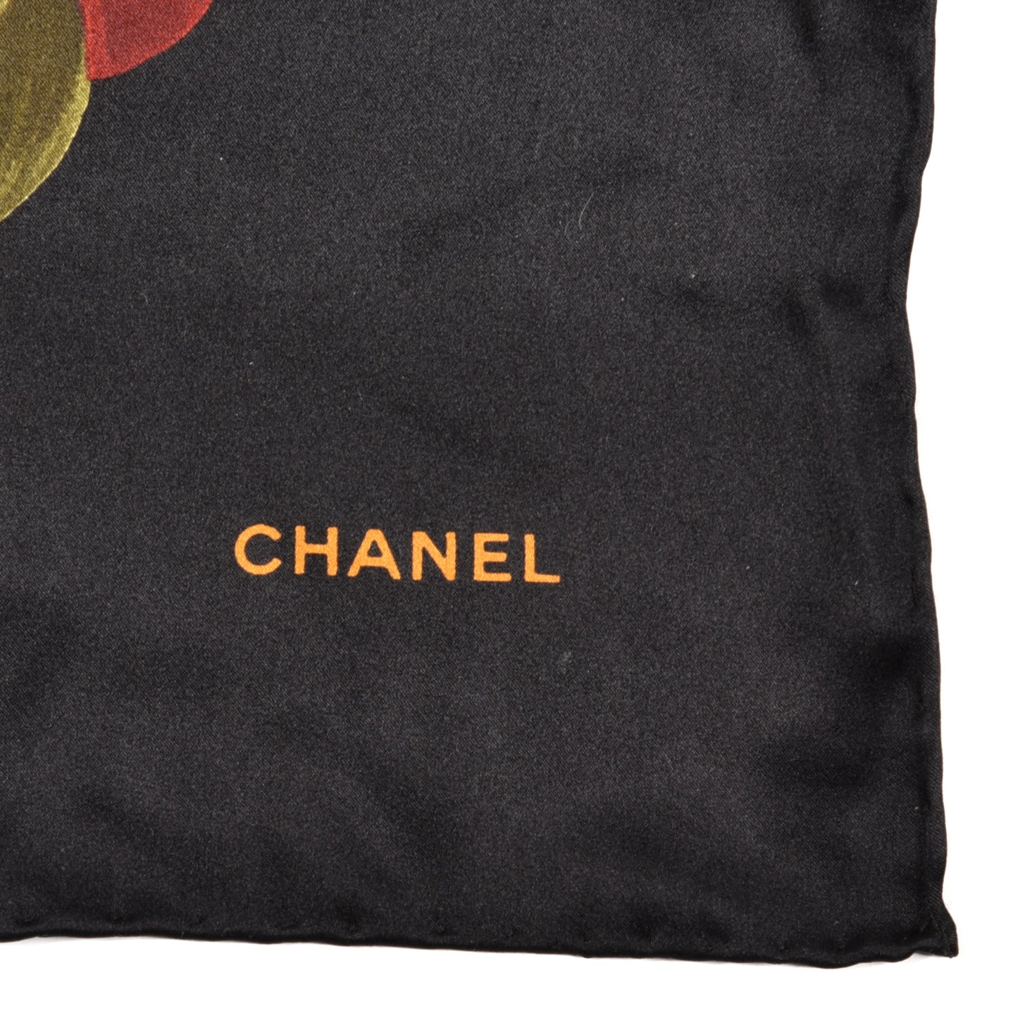 Silk Floral Scarf Black