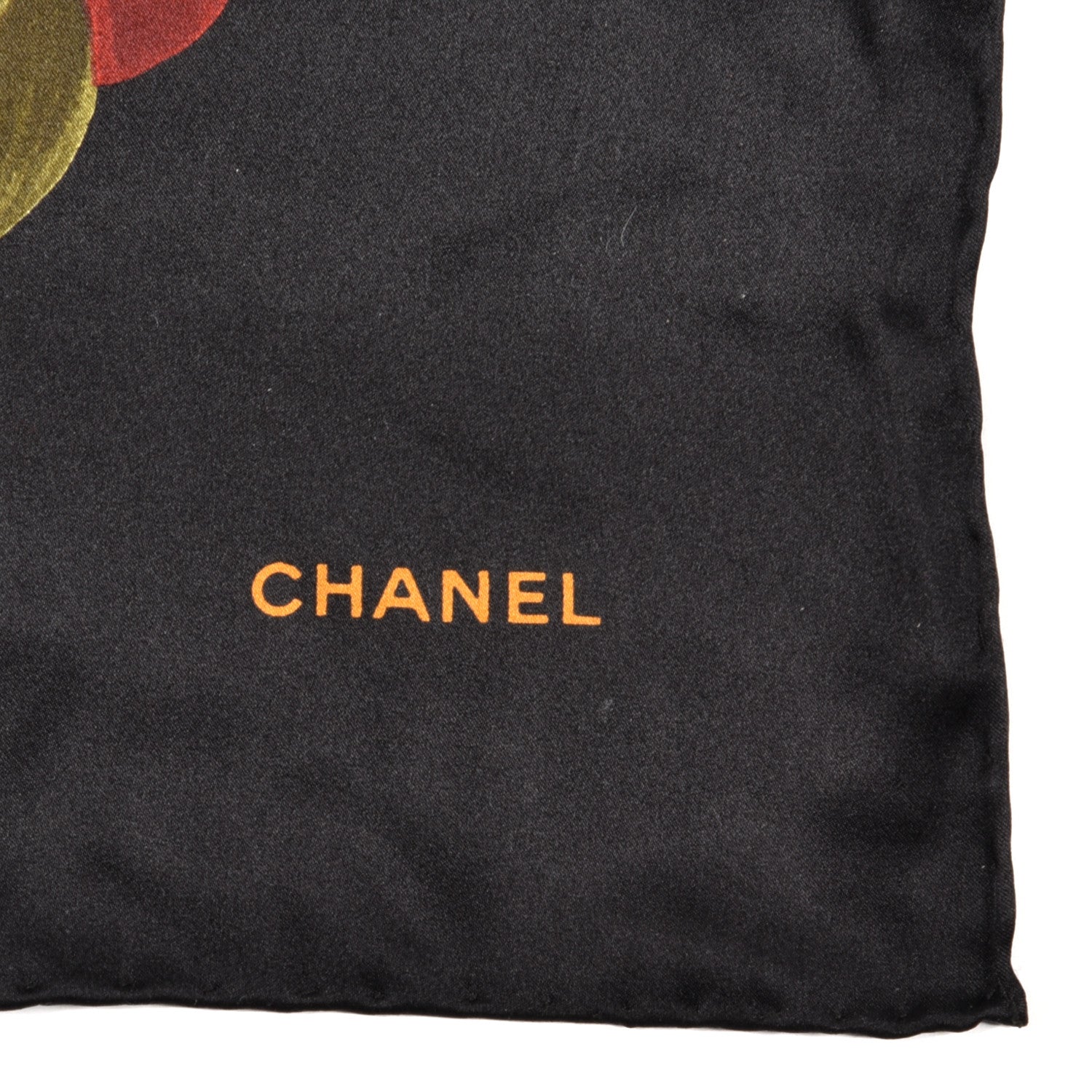 Chanel Silk Floral Scarf Black 2 of 3