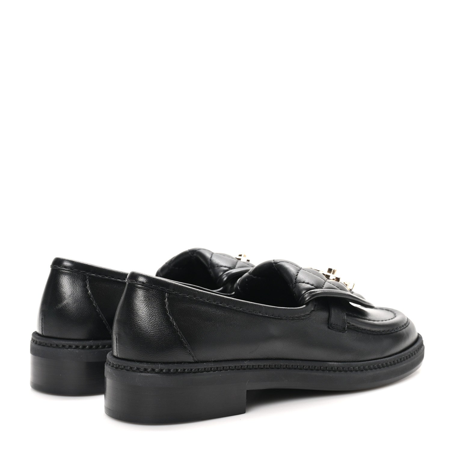Chanel Lambskin Quilted CC Turnlock Loafers 35.5 Black 5 of 10