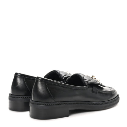 Chanel Lambskin Quilted CC Turnlock Loafers 35.5 Black 5 of 10