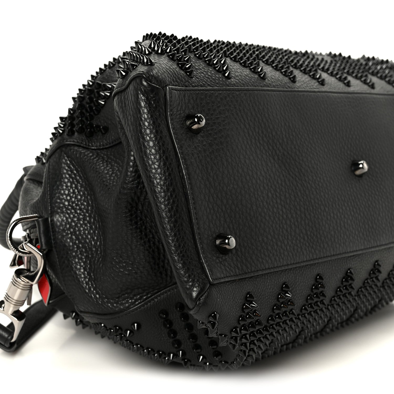 Christian Louboutin Grained Calfskin Mix Chevron Spikes Large