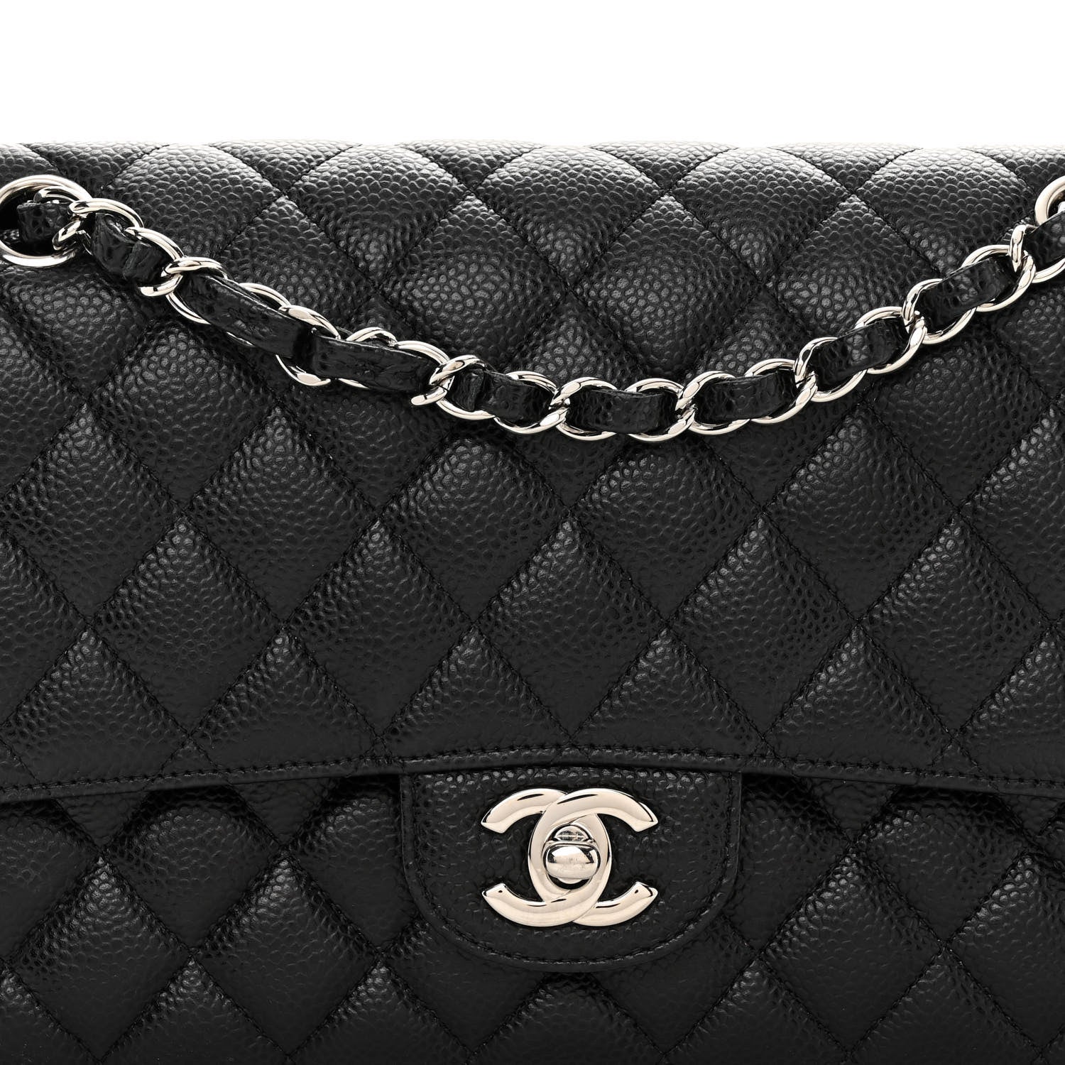 Chanel Caviar Quilted Medium Double Flap Black 8 of 10