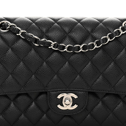Chanel Caviar Quilted Medium Double Flap Black 8 of 10