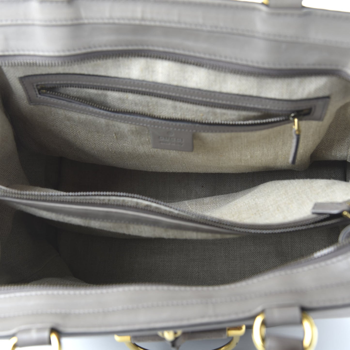 Calfskin Duilio Brogue Top Handle Bag Grey