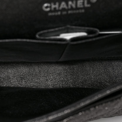 Chanel Metallic Crackled Calfskin Medium Double Flap Argent Fonce 5 of 8