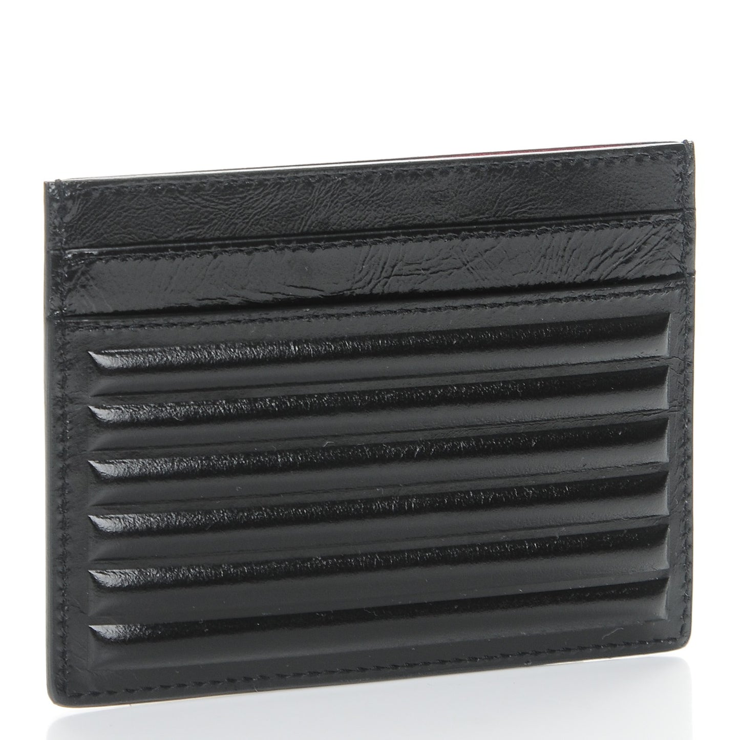 Ribbed Calfskin Opium Monogram Credit Card Case Black