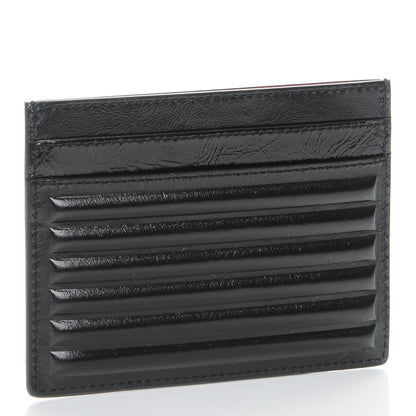Saint Laurent Ribbed Calfskin Opium Monogram Credit Card Case Black 3 of 7