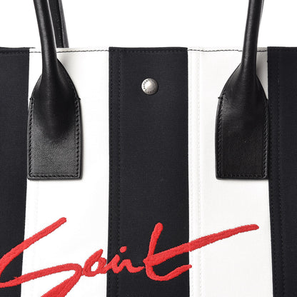 Saint Laurent Canvas Noe Tote Black White 8 of 11
