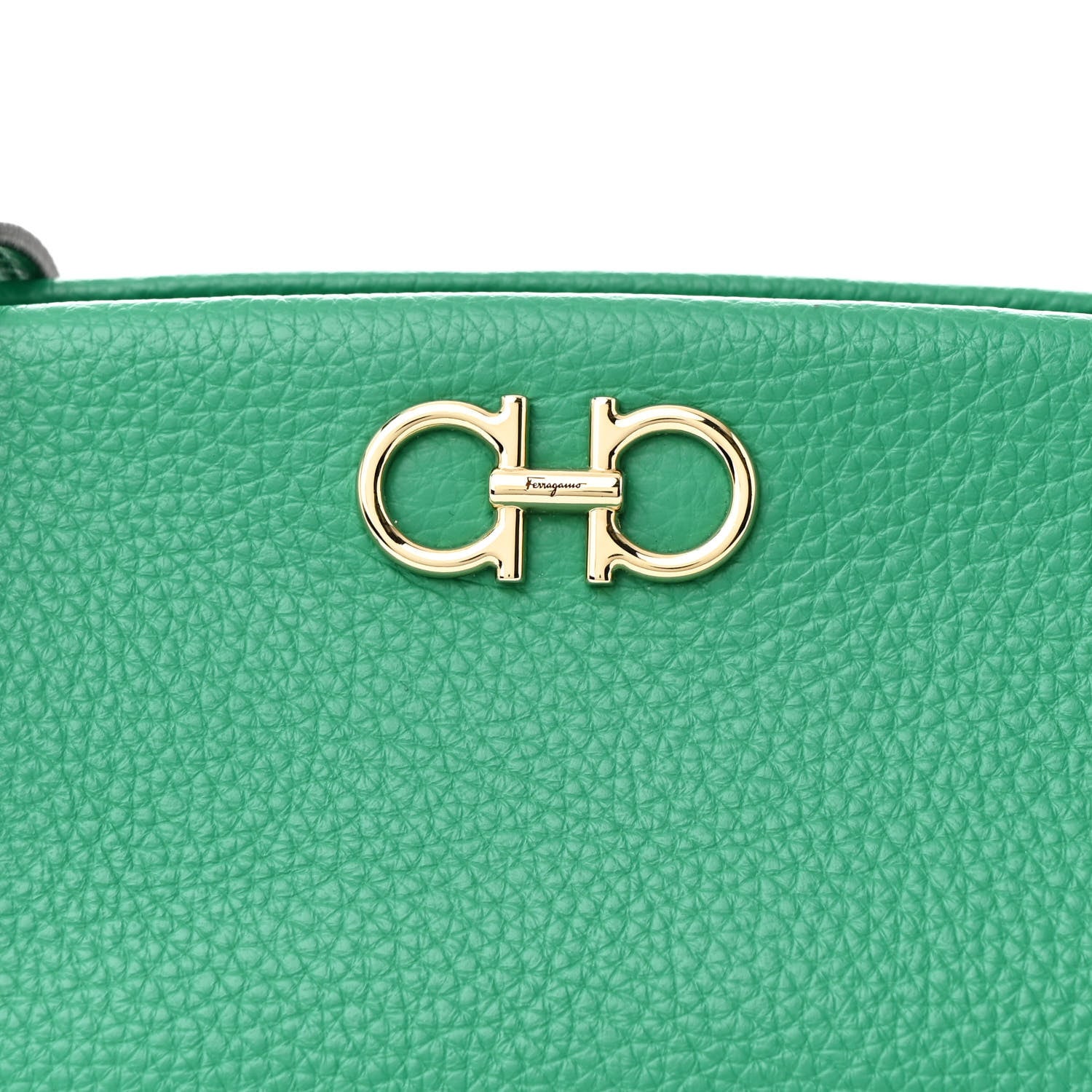 Salvatore Ferragamo Eram Calfskin Gancini Mini Clutch Smeraldo 7 of 9