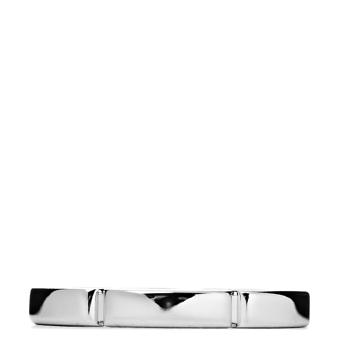 18K White Gold Diamond Maillon Panthere Wedding Band Ring 48 4.5