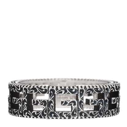 Gucci Sterling Silver Narrow Square G Band Ring 58 8.5 1 of 6