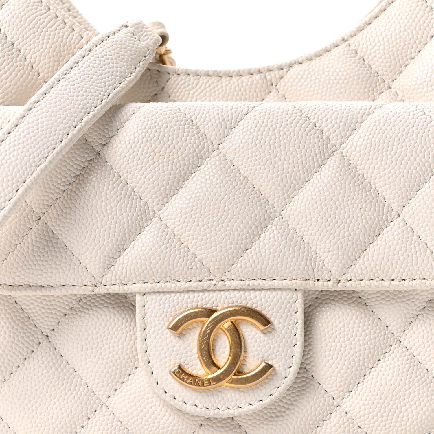 Chanel Caviar Quilted Small Wavy CC Hobo White 8 of 11