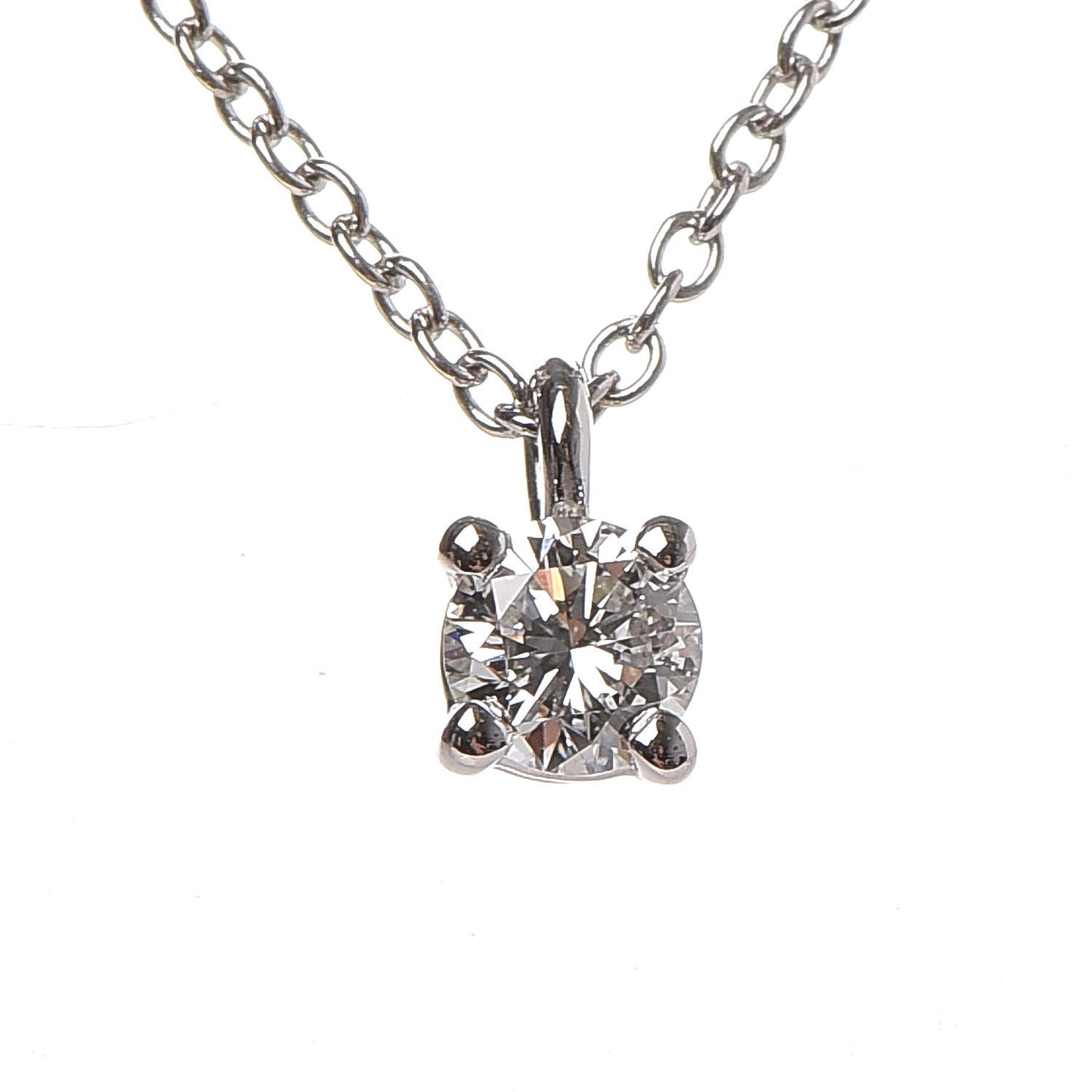 Platinum Diamond .17ct Solitaire Pendant Necklace
