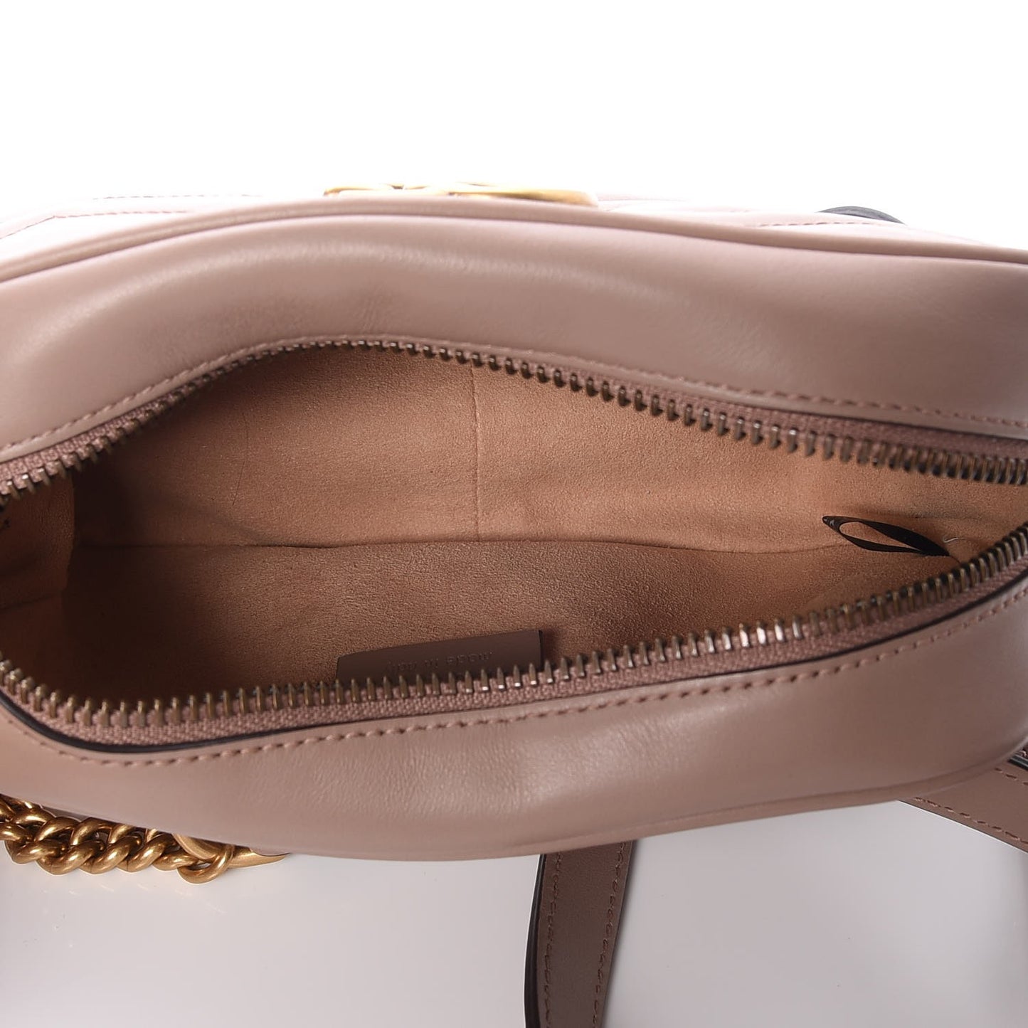 Calfskin Matelasse Mini GG Marmont Chain Shoulder Bag Nude
