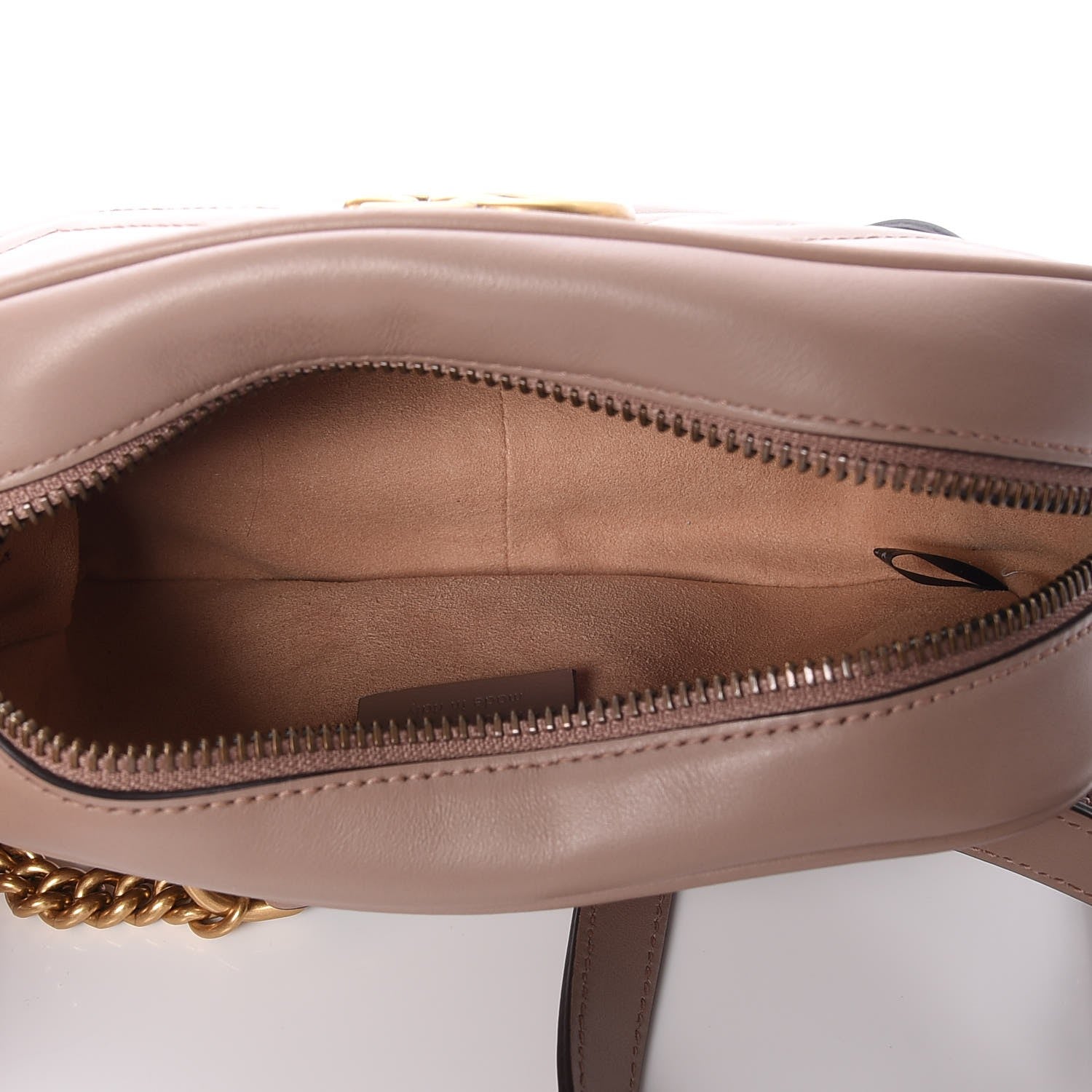 Gucci Calfskin Matelasse Mini GG Marmont Chain Shoulder Bag Nude 11 of 13