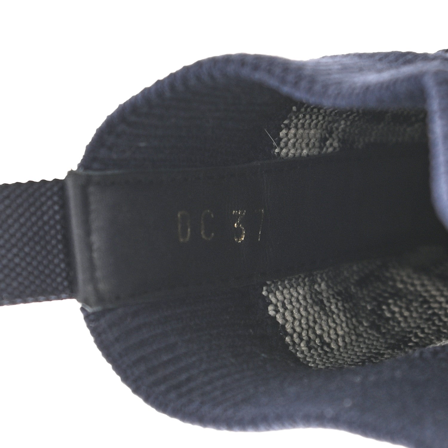 Christian Dior Technical Knit Calfskin Oblique Womens Walk'n Dior High Top Sneakers 37 Deep Blue 14 of 14