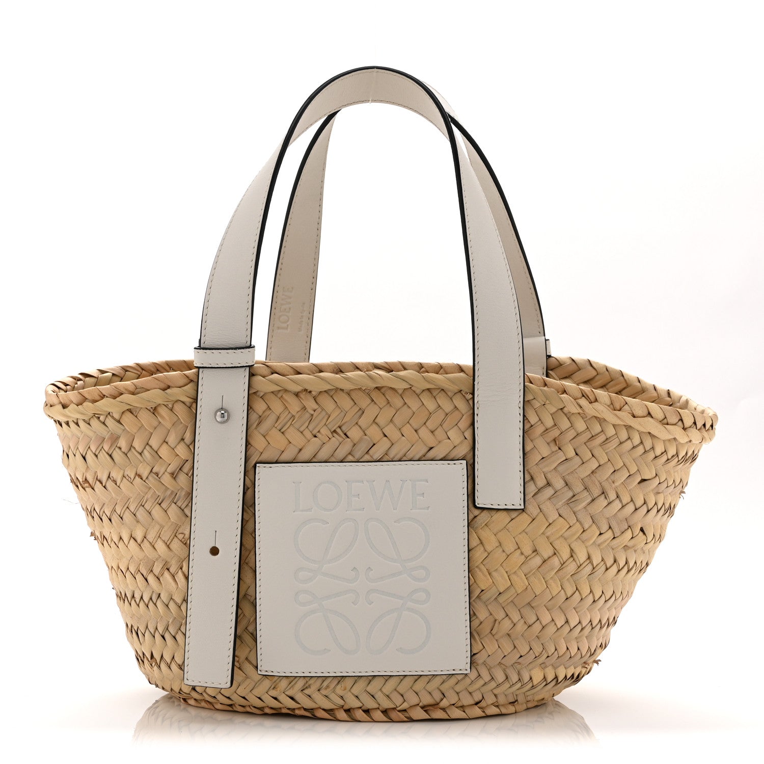 Loewe Raffia Small Basket Tote Bag Natural White 1 of 10