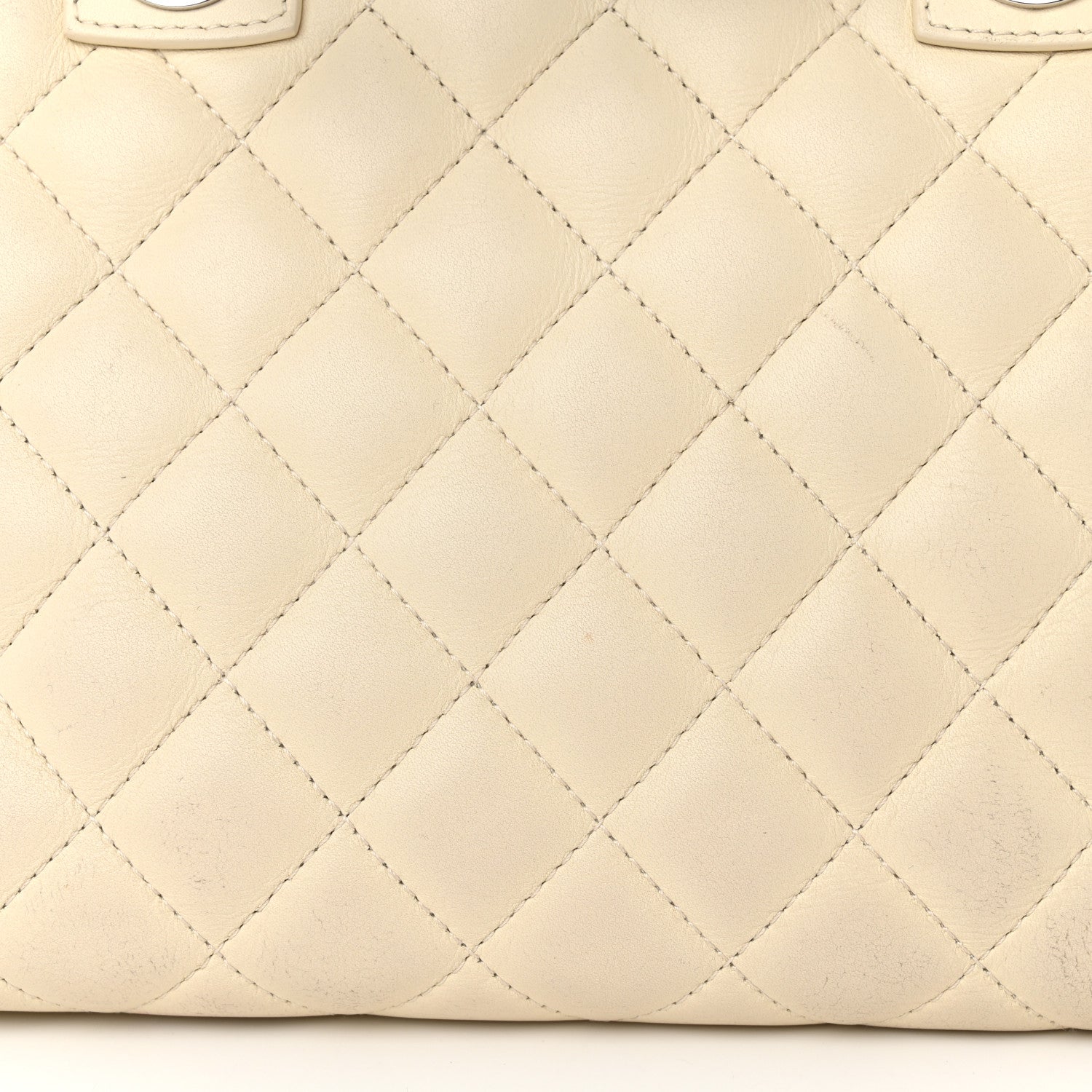 Chanel Calfskin Quilted Large Feather Weight Bowling Bag Black Ivory 16 of 21