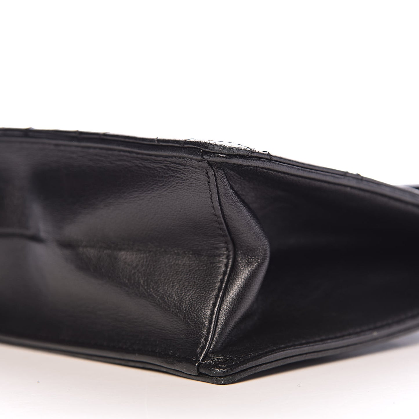 Lambskin Top Handle Logo Flap Black