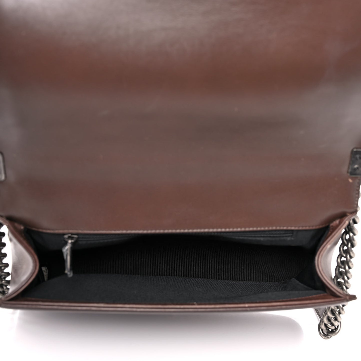 Faded Calfskin Quilted Large Studded Boy Flap Brown Beige