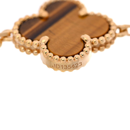 Van Cleef & Arpels 18K Yellow Gold Tiger Eye 5 Motifs Vintage Alhambra Bracelet 4 of 4