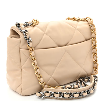 Chanel Lambskin Quilted Medium Chanel 19 Flap Beige 3 of 11