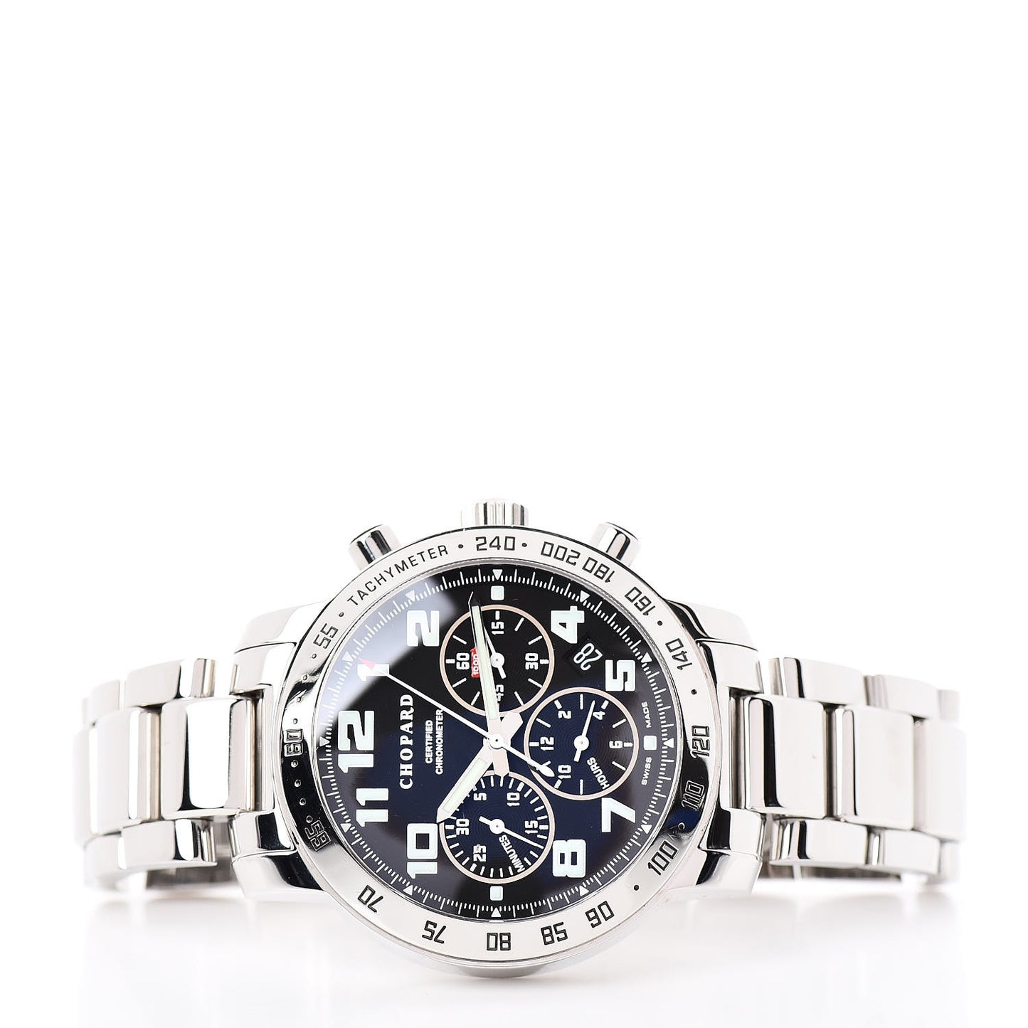 Stainless Steel 40mm Mille Miglia Chronograph Automatic Watch Black