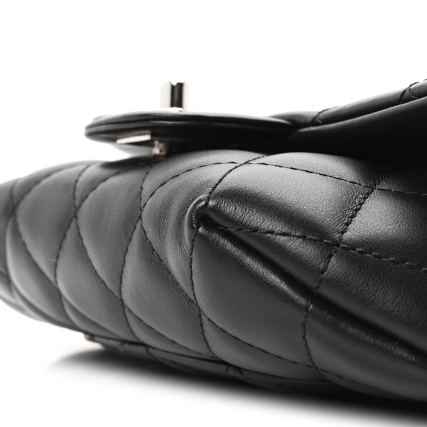 Calfskin Quilted CC Uniform Flap Belt Bag Black