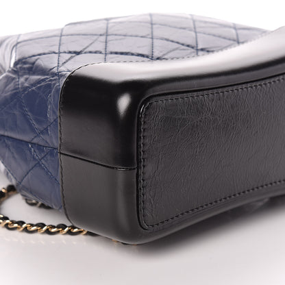 Chanel Aged Calfskin Quilted Small Gabrielle Backpack Blue Black 8 of 9