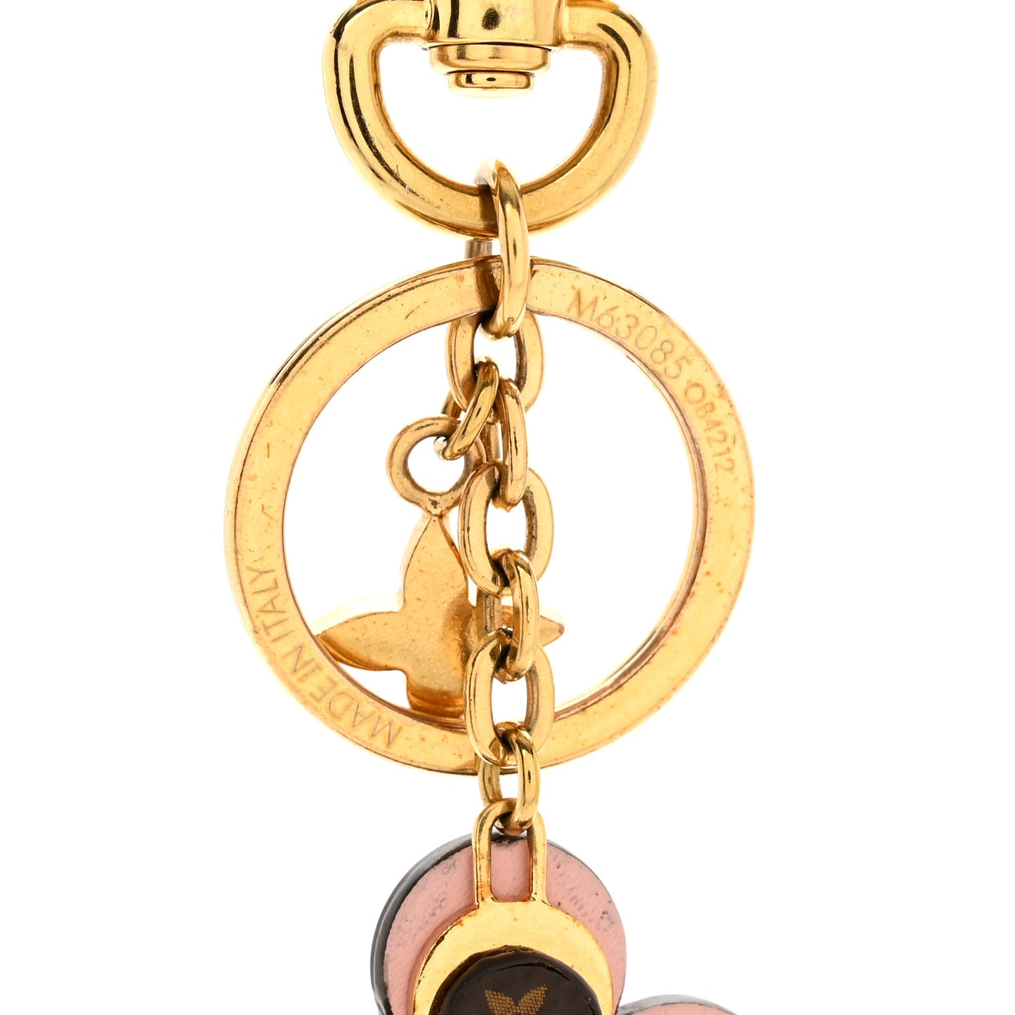 Monogram Blooming Flowers BB Bag Charm Key Holder Pink
