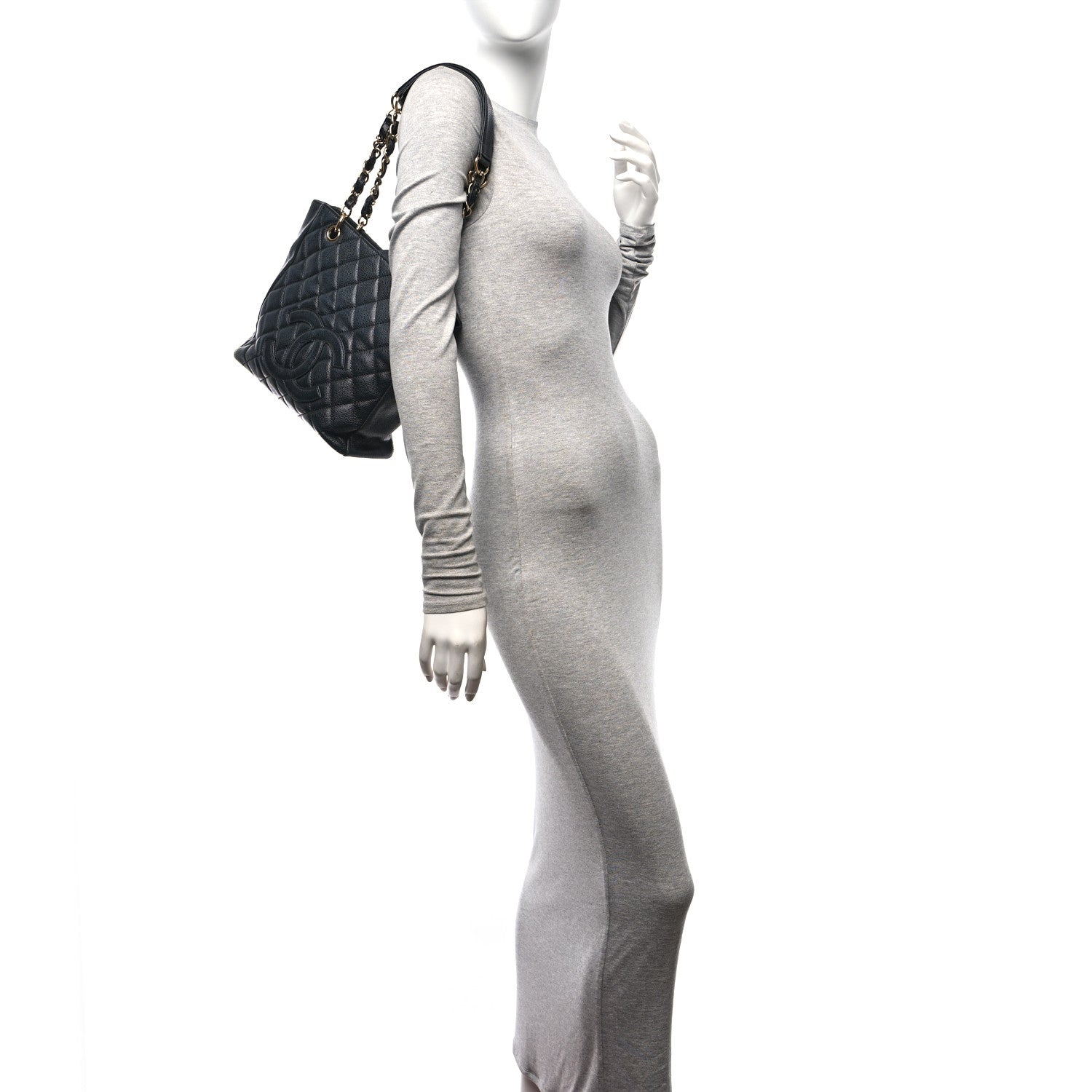 Chanel Caviar Quilted Petit Shopping Tote PST Black 2 of 9