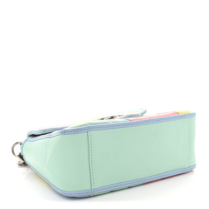 Gucci Calfskin Matelasse Diagonal Mini GG Marmont Top Handle Shoulder Bag Multicolor Pastel 4 of 10