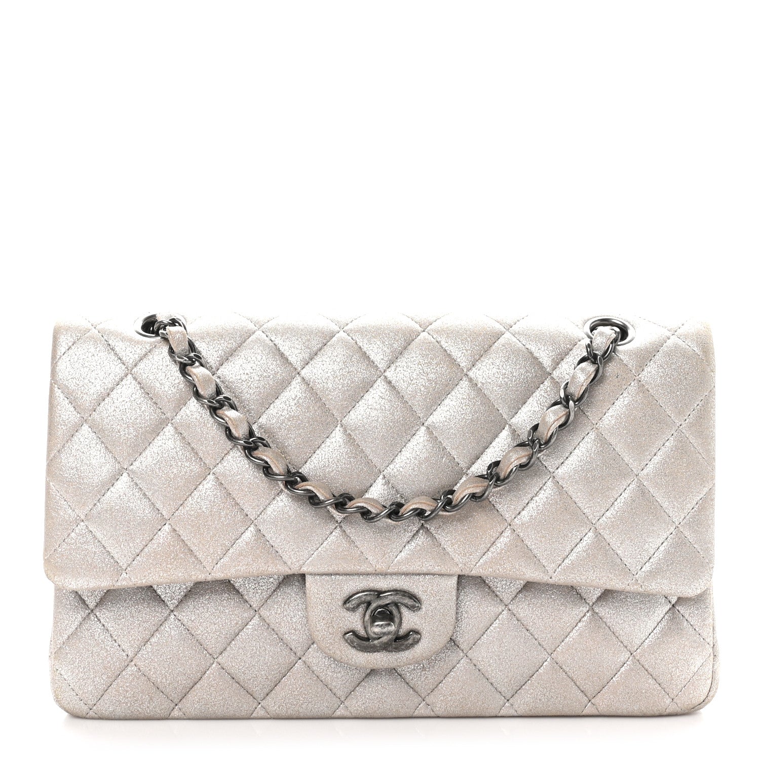 Chanel Iridescent Calfskin Medium Double Flap Light Gold 1 of 10