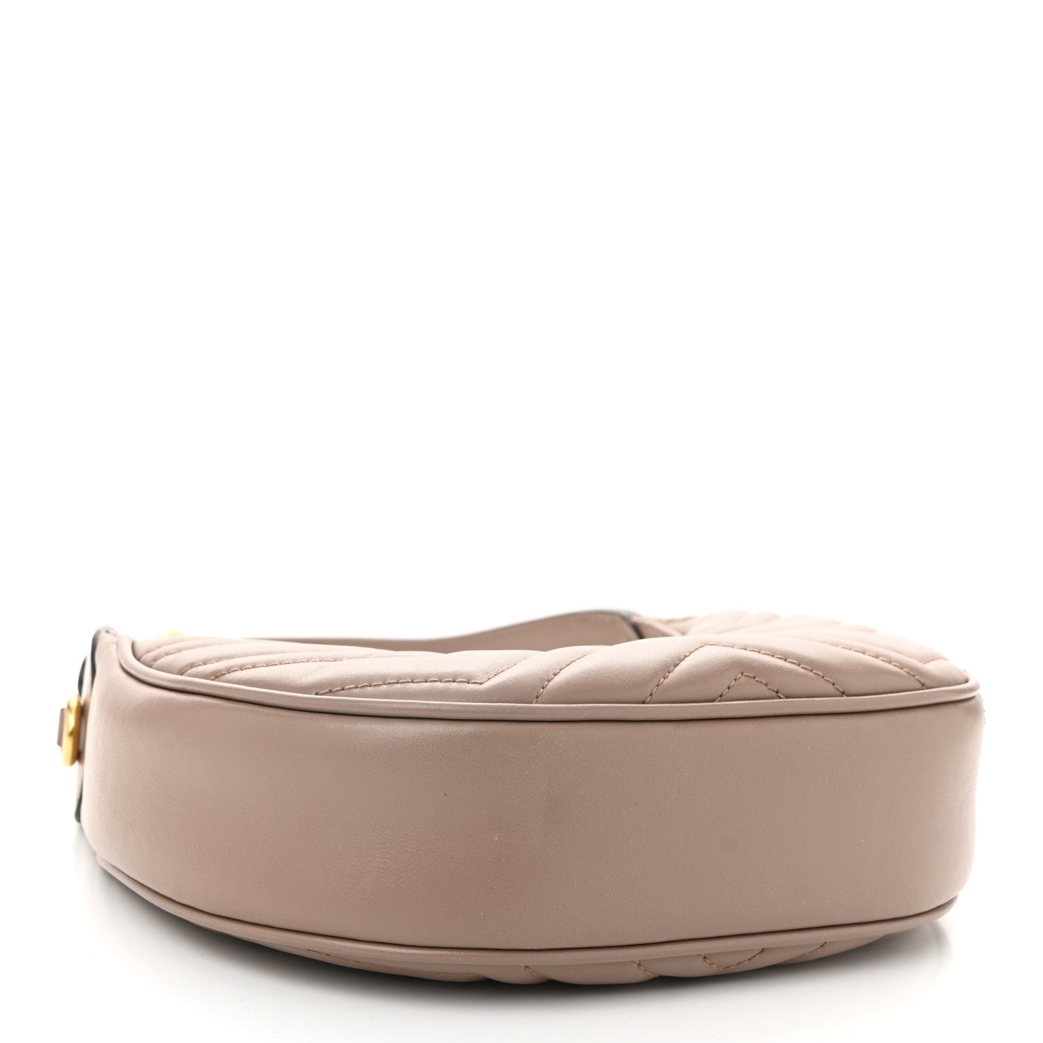 Gucci Calfskin Matelasse Chevron Mini GG Marmont Half Moon Hobo Porcelain Rose 4 of 11