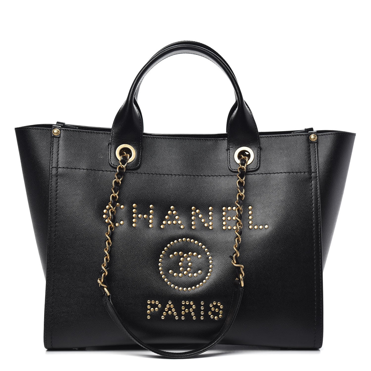 Chanel Caviar Small Studded Deauville Tote Black 1 of 14