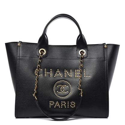 Chanel Caviar Small Studded Deauville Tote Black 1 of 14