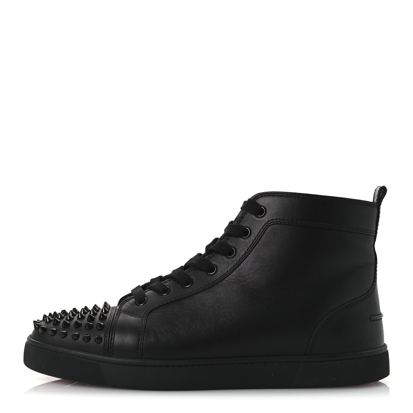 Calfskin Mens Lou Spikes High Top Sneakers 43 Black