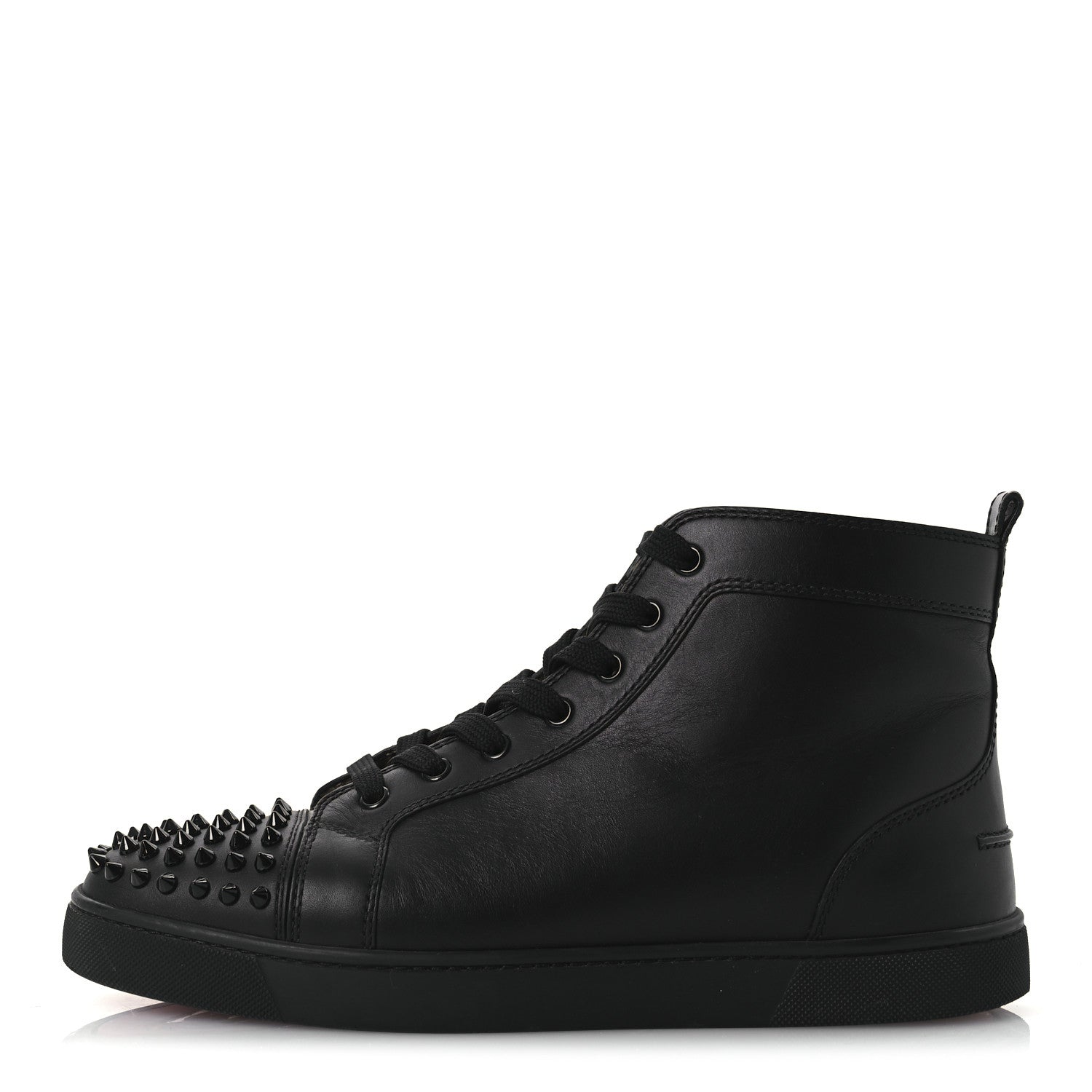 Christian Louboutin Calfskin Mens Lou Spikes High Top Sneakers 43 Black 1 of 12