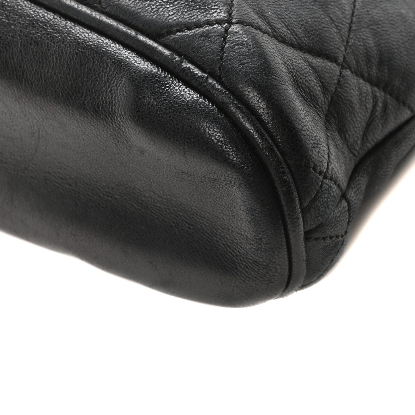 Lambskin Quilted Shoulder Bag Black
