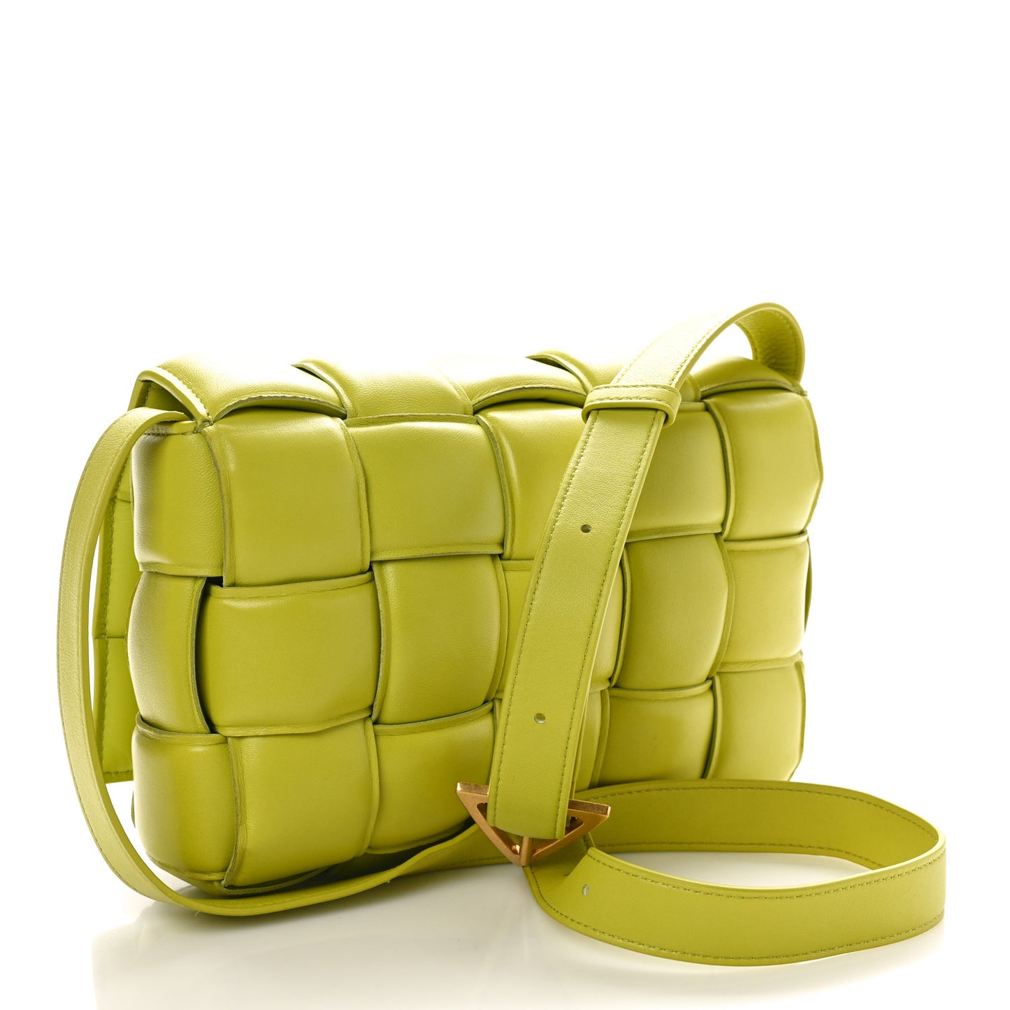 Nappa Maxi Intreccio Padded Cassette Crossbody Bag Kiwi