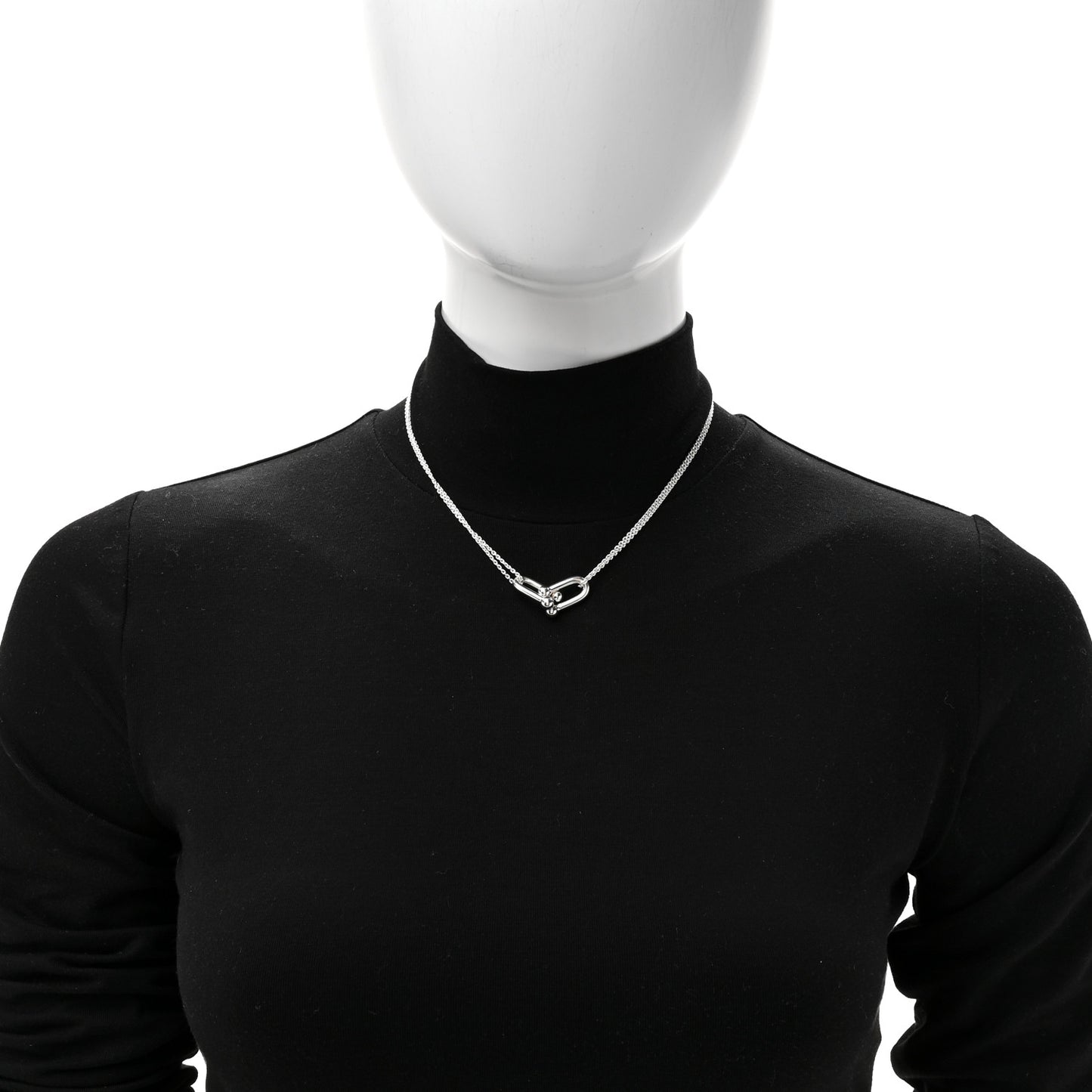 Sterling Silver Double HardWear Link Pendant Necklace